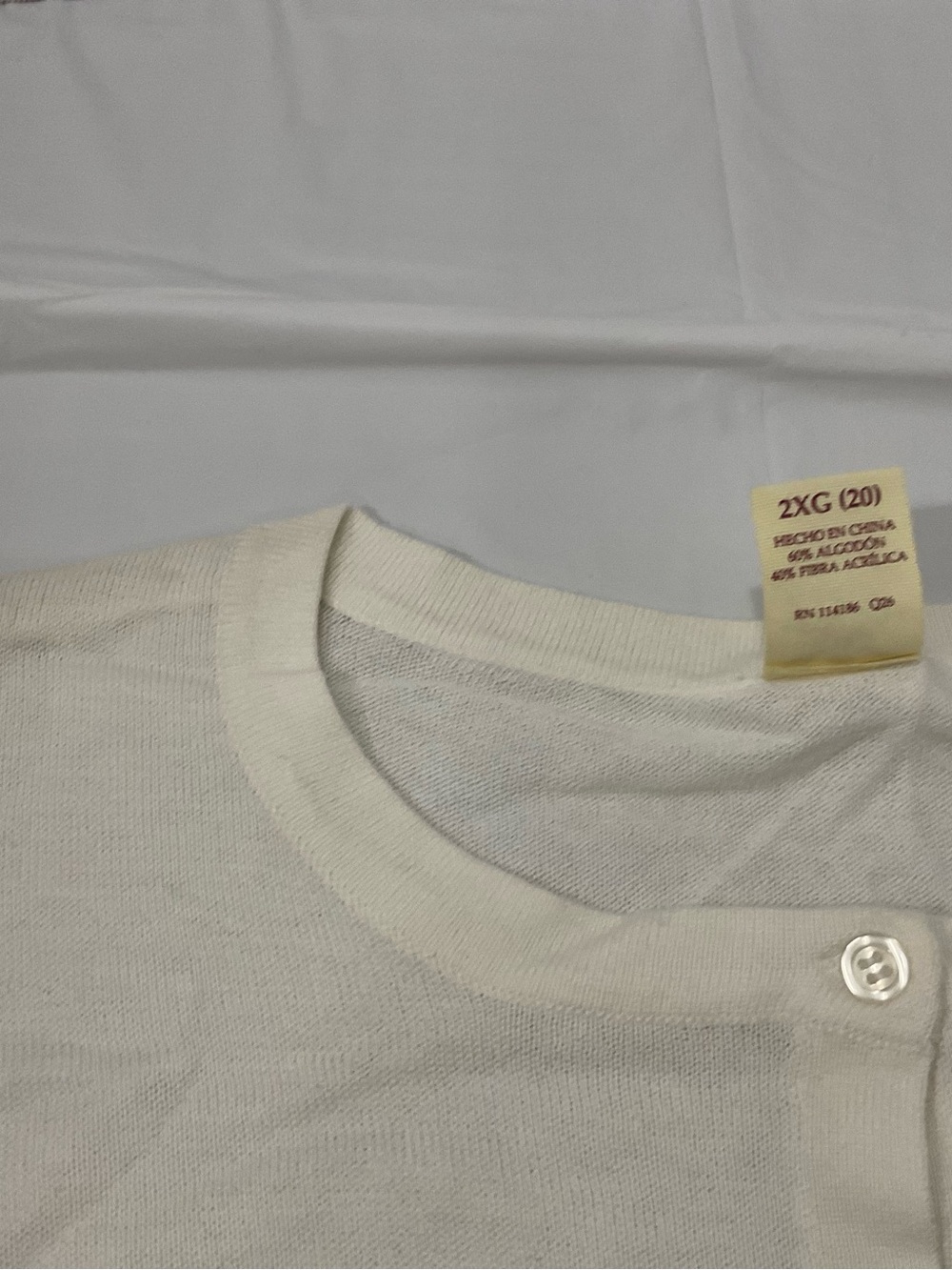 Faded Glory White Button-Front Cardigan Sweater - Picture 6 of 6